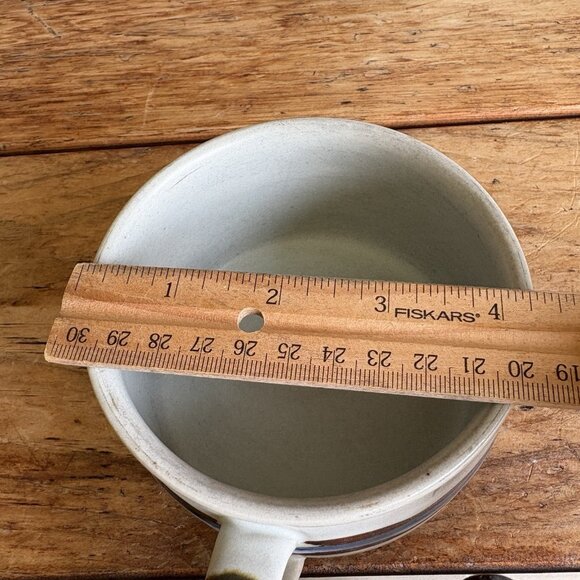 Otagiri HORIZON Speckled Stoneware Soup Mug and Saucer Brown/Blue Bands Japan - Picture 11 of 13